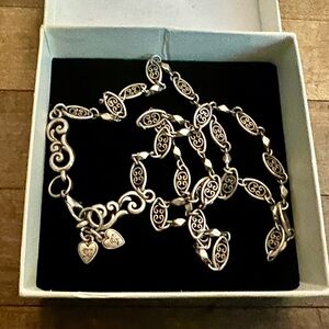 Brighton Vintage Silver Plated 24” Station Necklace